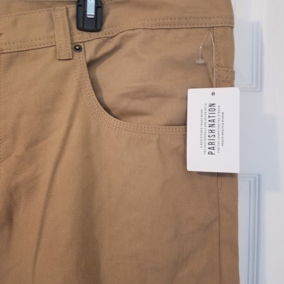 Parish Nation Men's Jeans NWT Khaki Cotton Blend - Picture 4 of 6